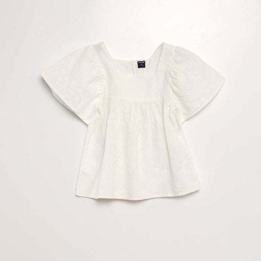 Blouse avec broderie blanc