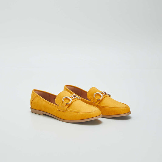 Mocassin avec boucles dorées Jaune