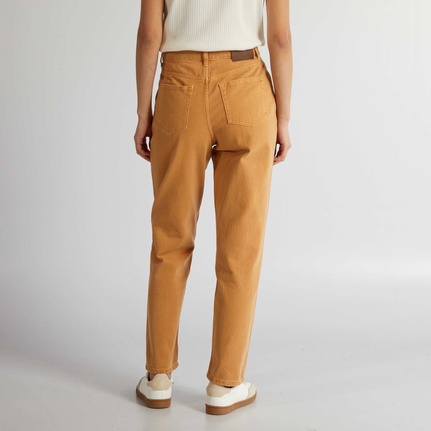 Jean droit taille haute Camel