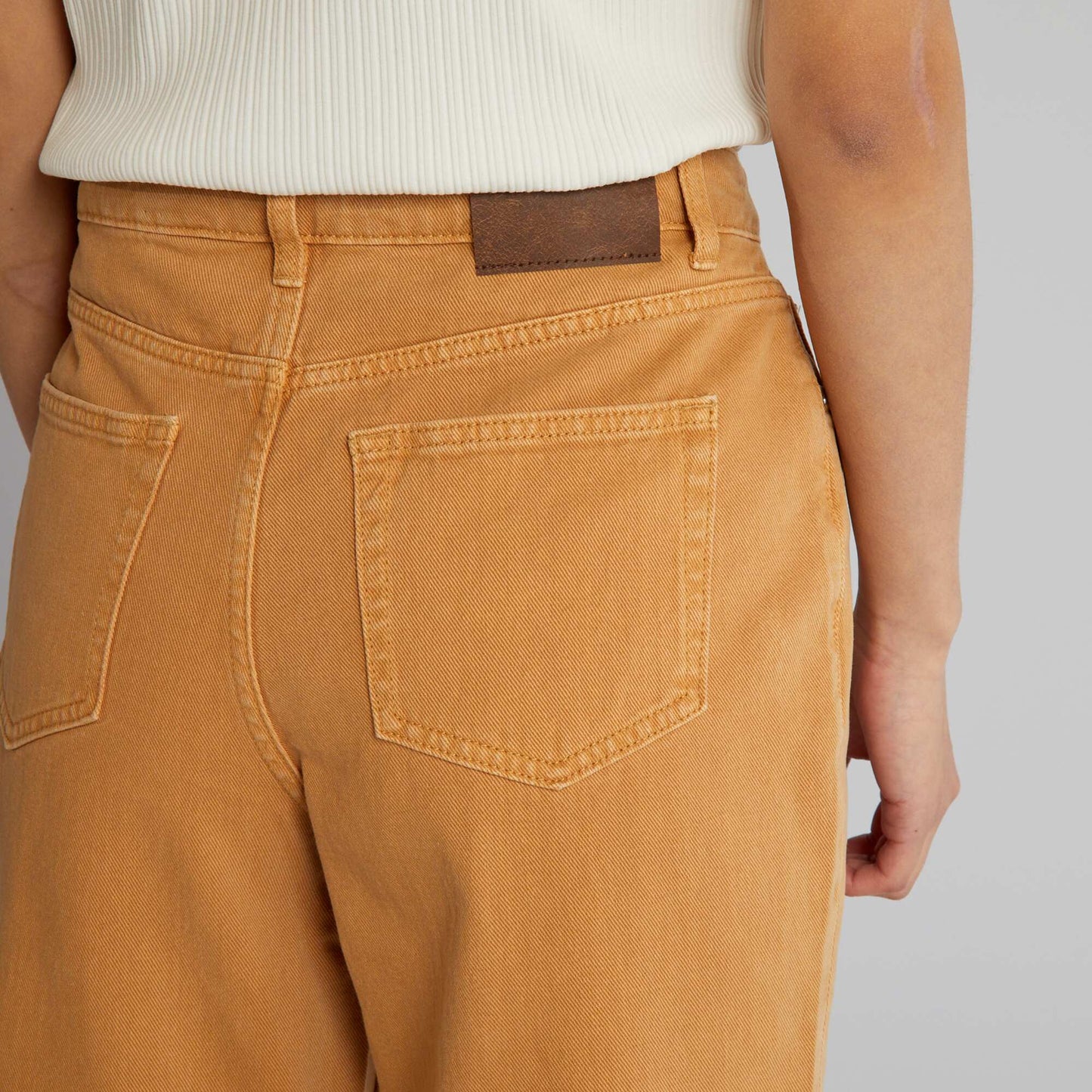 Jean droit taille haute Camel