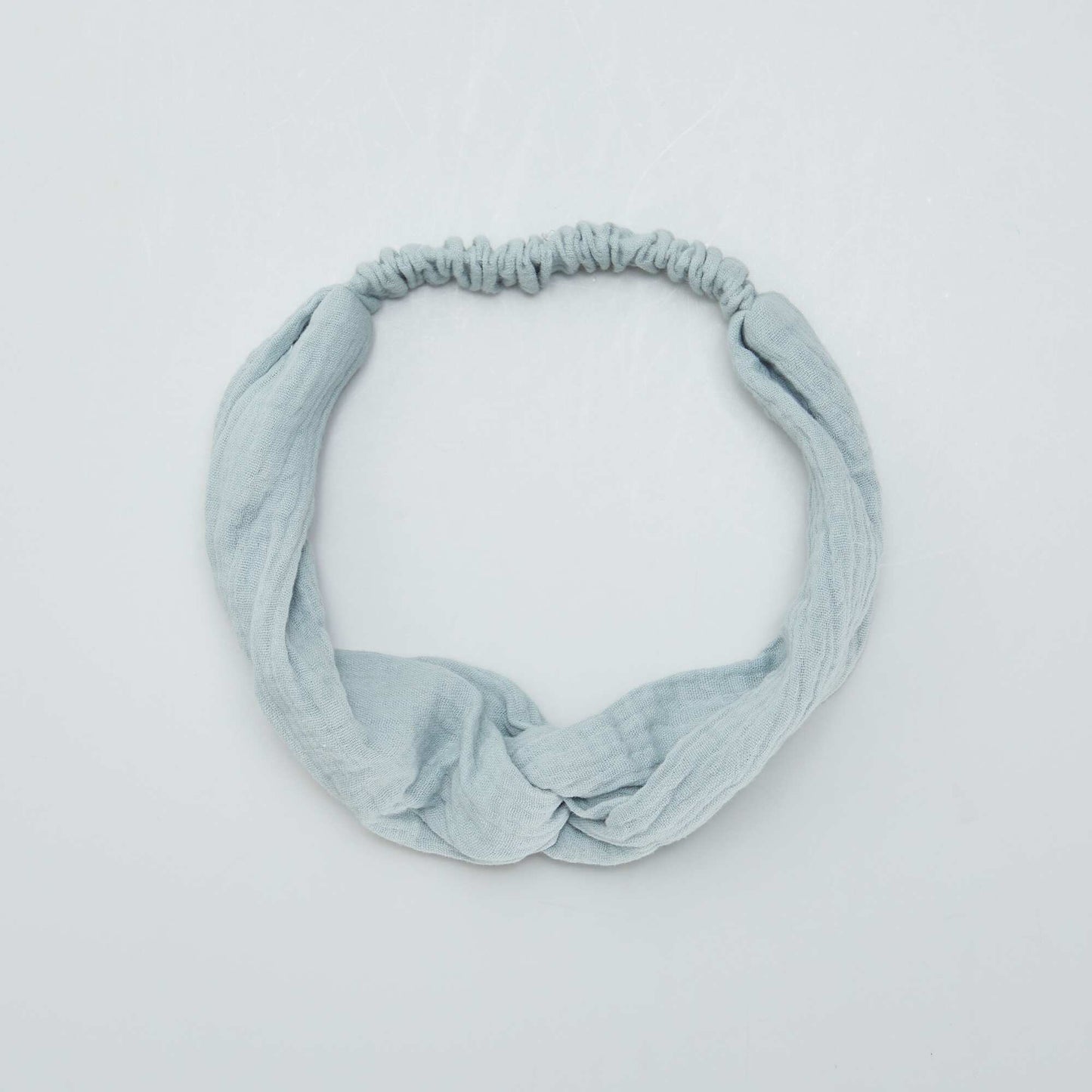 Bandeau cheveux en gaze de coton Bleu