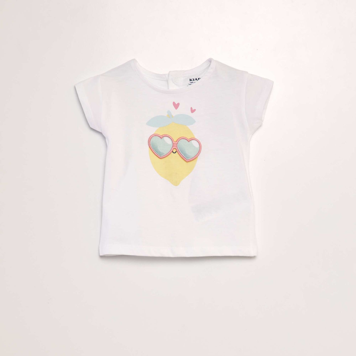 T-shirt imprimé 'Citron' + animation en relief Blanc citron