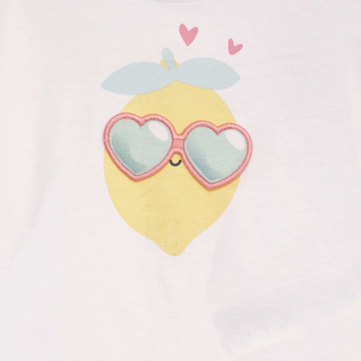 T-shirt imprimé 'Citron' + animation en relief Blanc citron