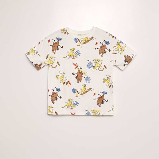 T-shirt imprimé 'Disney' Blanc 'Simba Pumba'