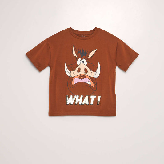 T-shirt imprimé 'Disney' Marron 'Pumba'