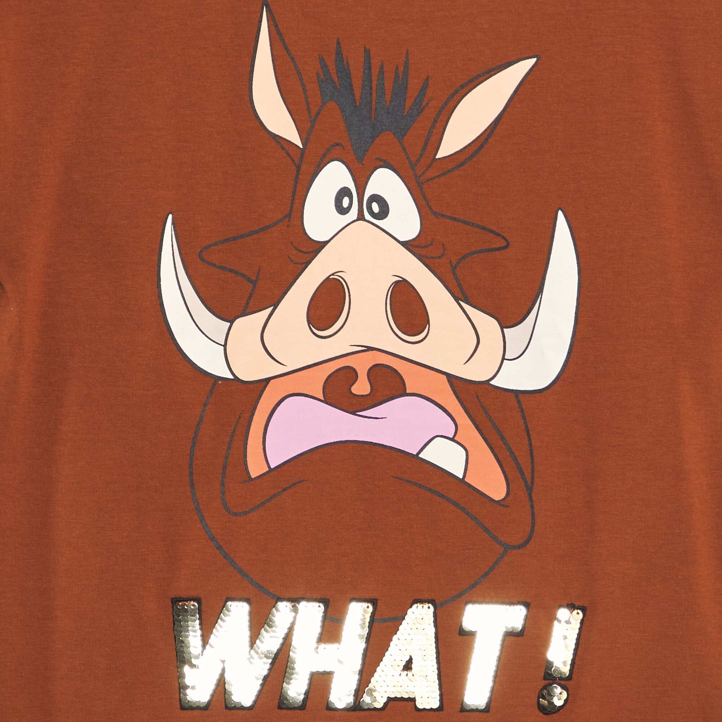 T-shirt imprimé 'Disney' Marron 'Pumba'