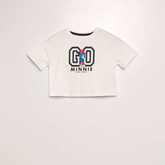 T-shirt crop top 'Minnie' Blanc