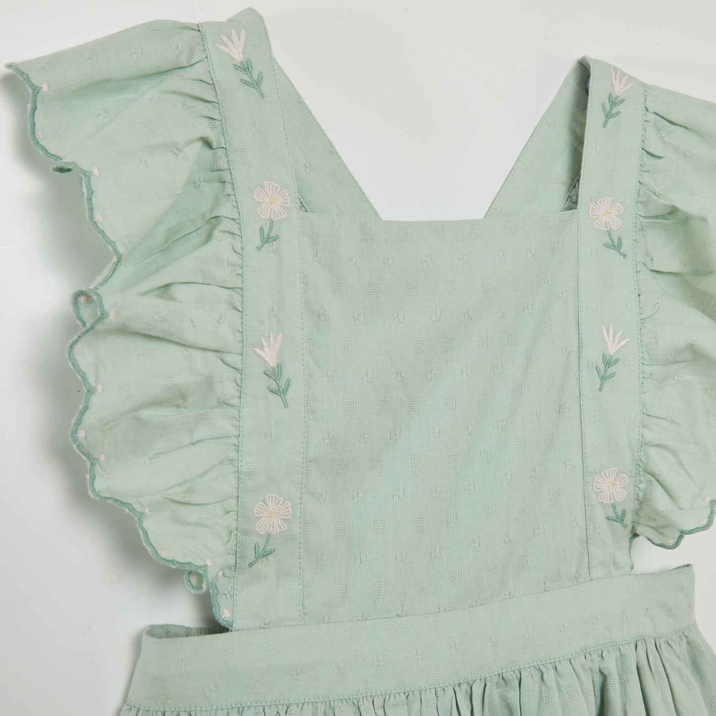 Robe tablier avec broderies Vert