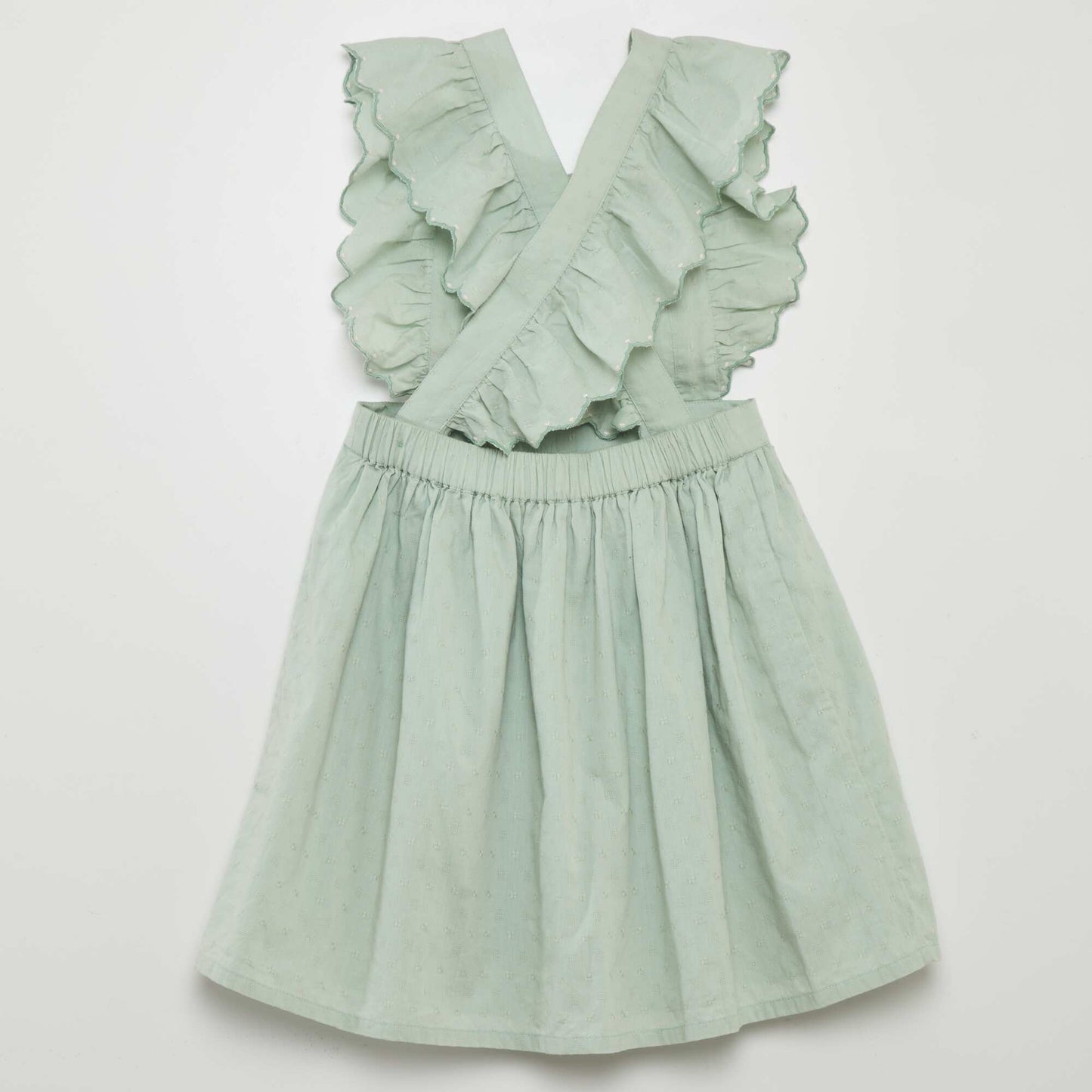 Robe tablier avec broderies Vert