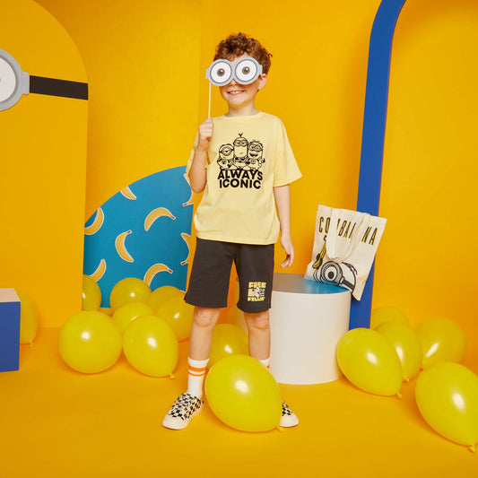 Tee-shirt en coton 'Les Minions' à col rond Jaune