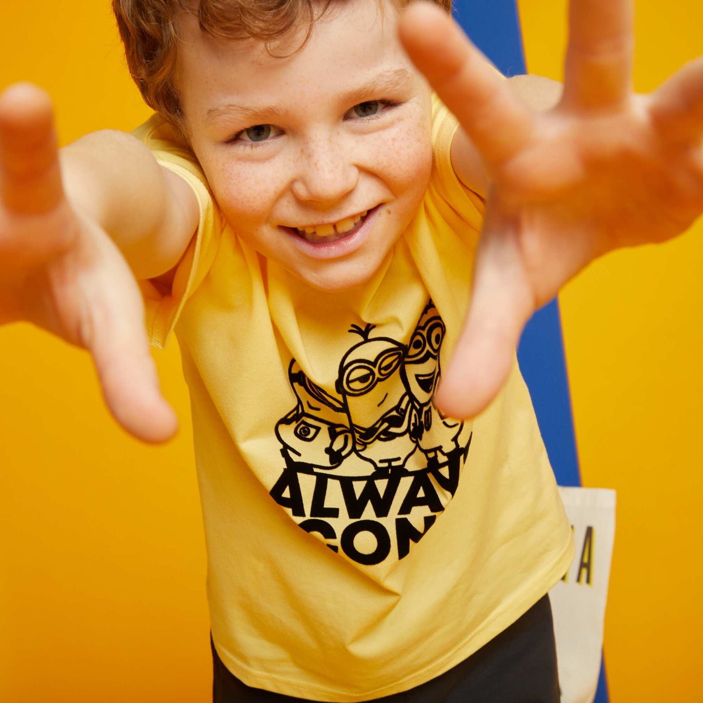 Tee-shirt en coton 'Les Minions' à col rond Jaune