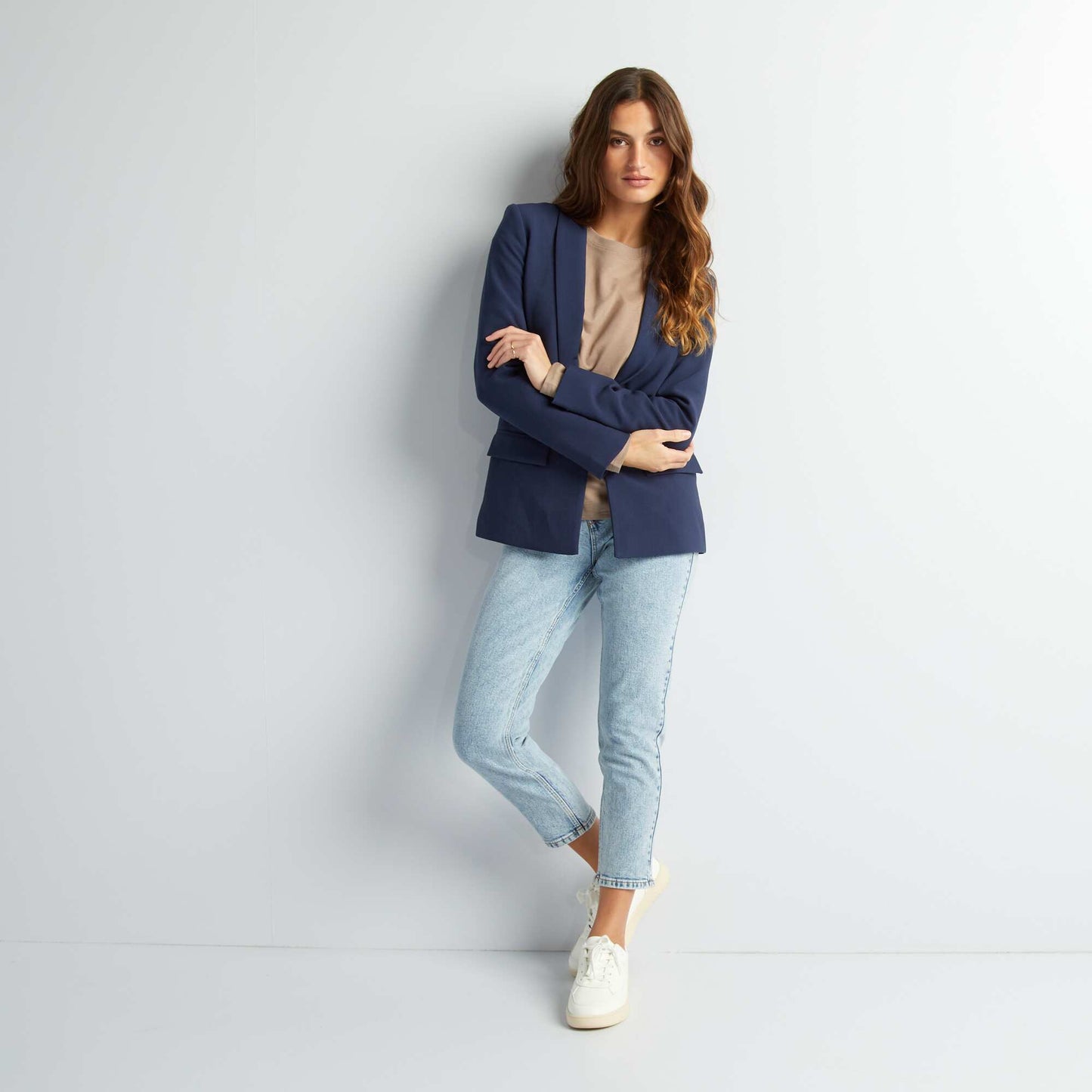 Veste blazer mi-longue Bleu marine