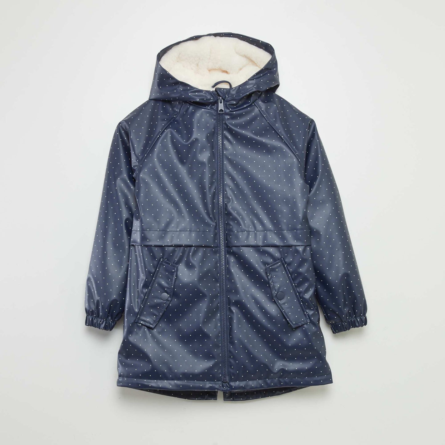 Parka mi-longue à capuche Bleu marine