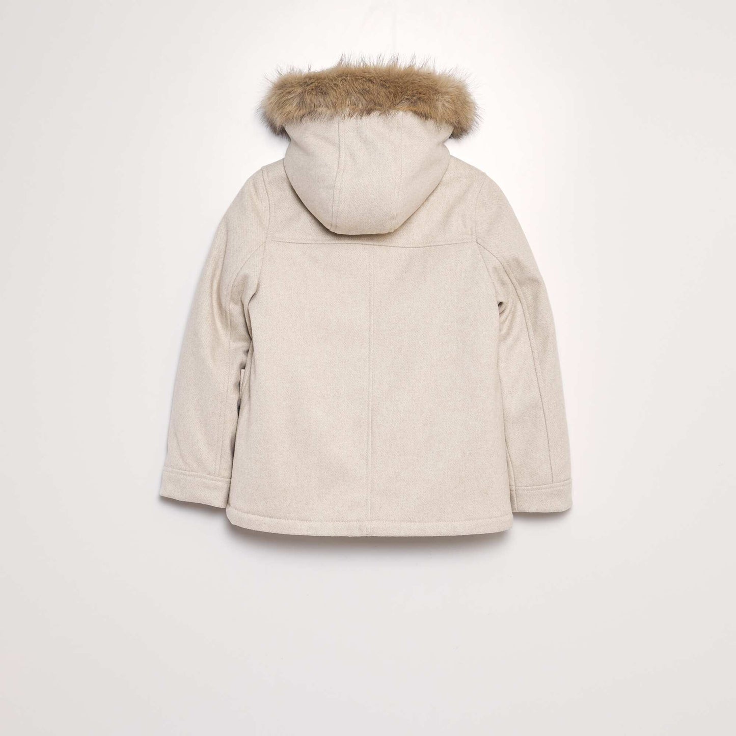 Manteau à capuche façon lainage Beige