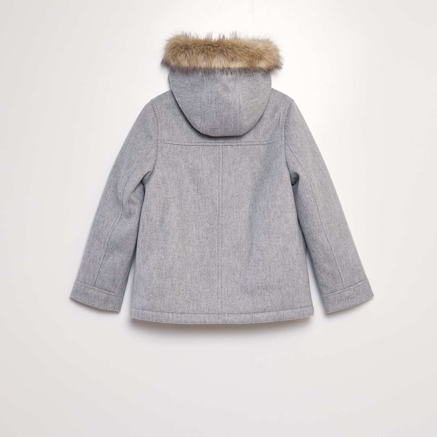 Manteau à capuche façon lainage Gris