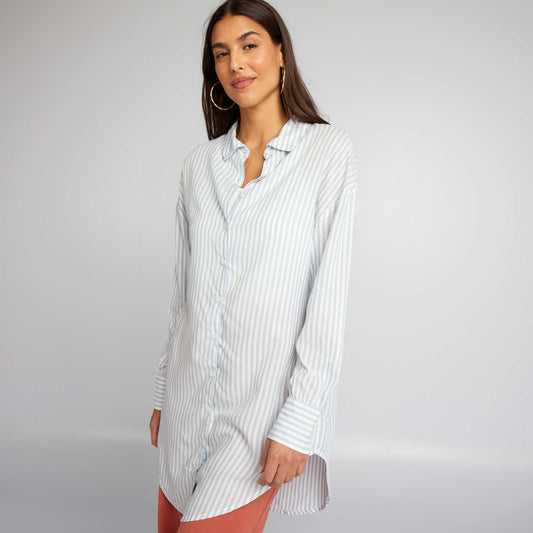 Chemise longue rayée Bleu rayé