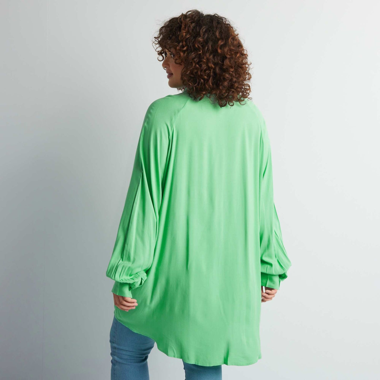 Chemise longue à manches longues Vert