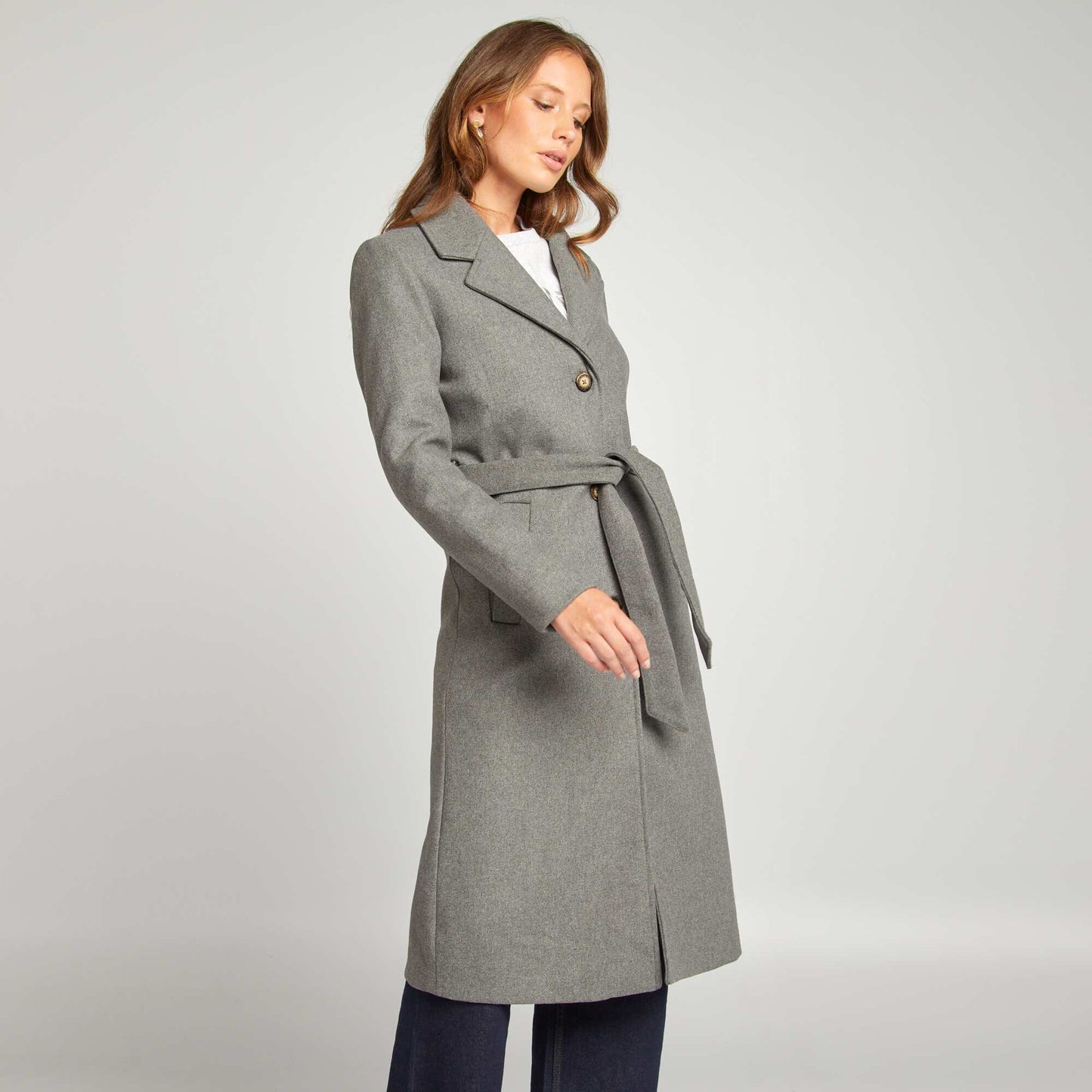 Manteau long en lainage Gris