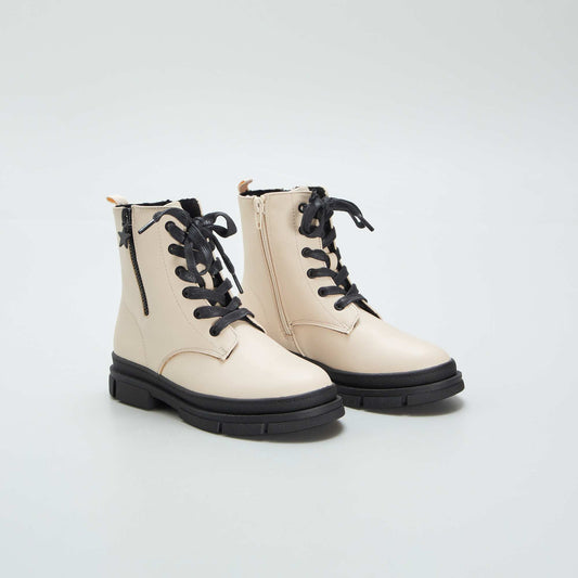 Boots type godillot Beige