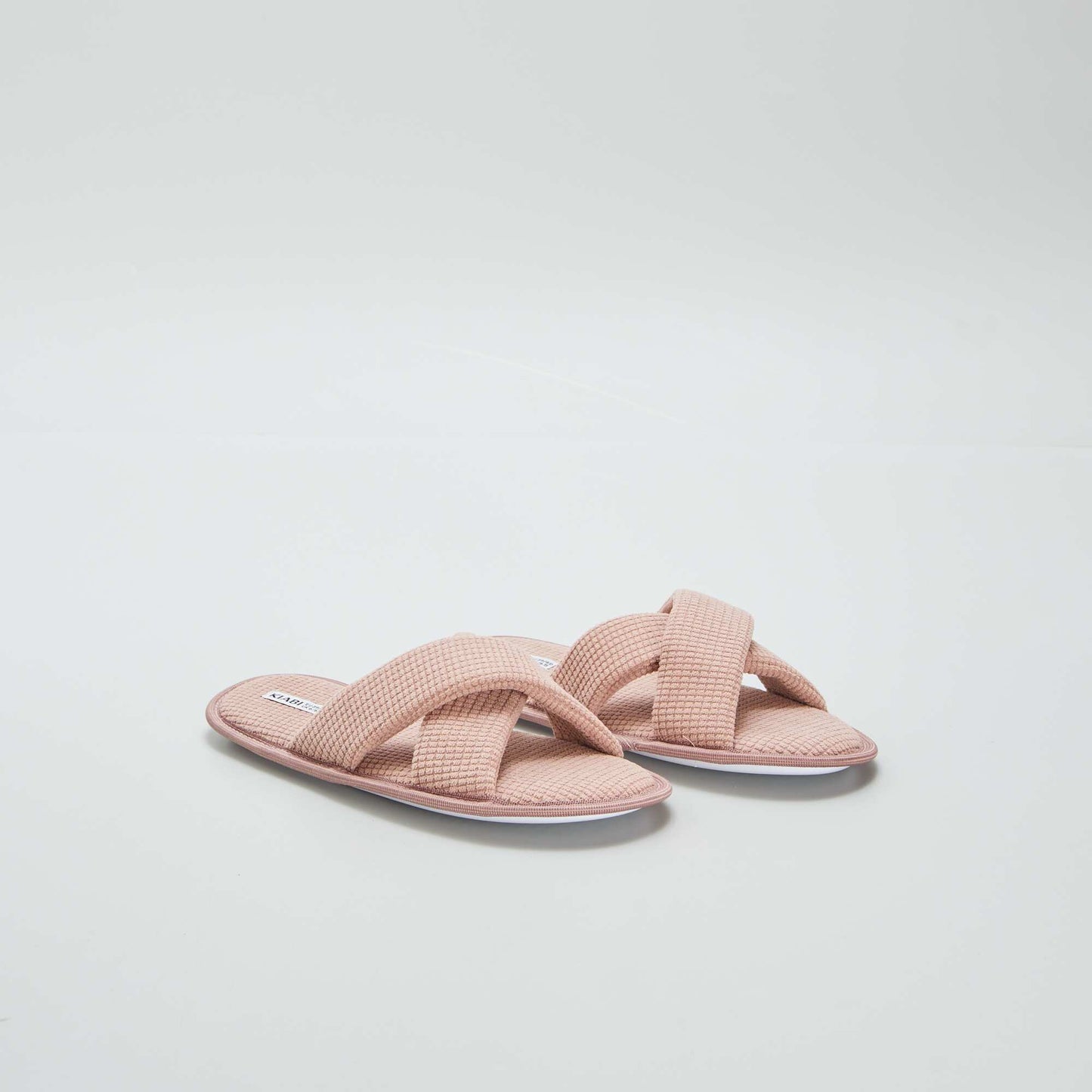 Chaussons mules en gaze de coton Rose