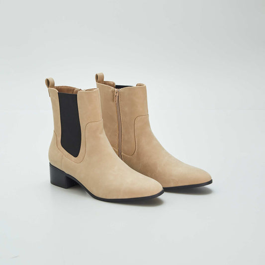 Bottines esprit western Beige