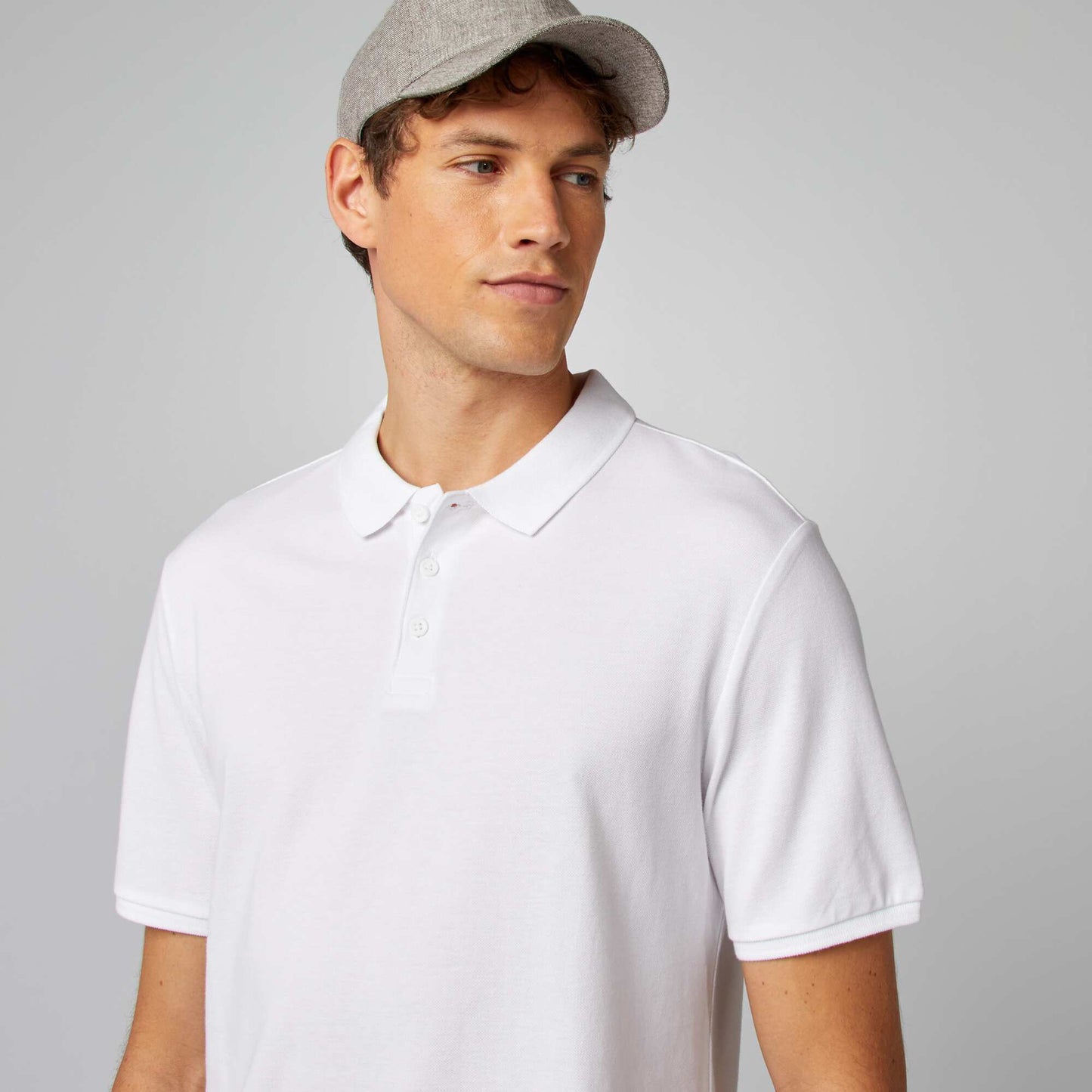 Polo en piqué de coton blanc