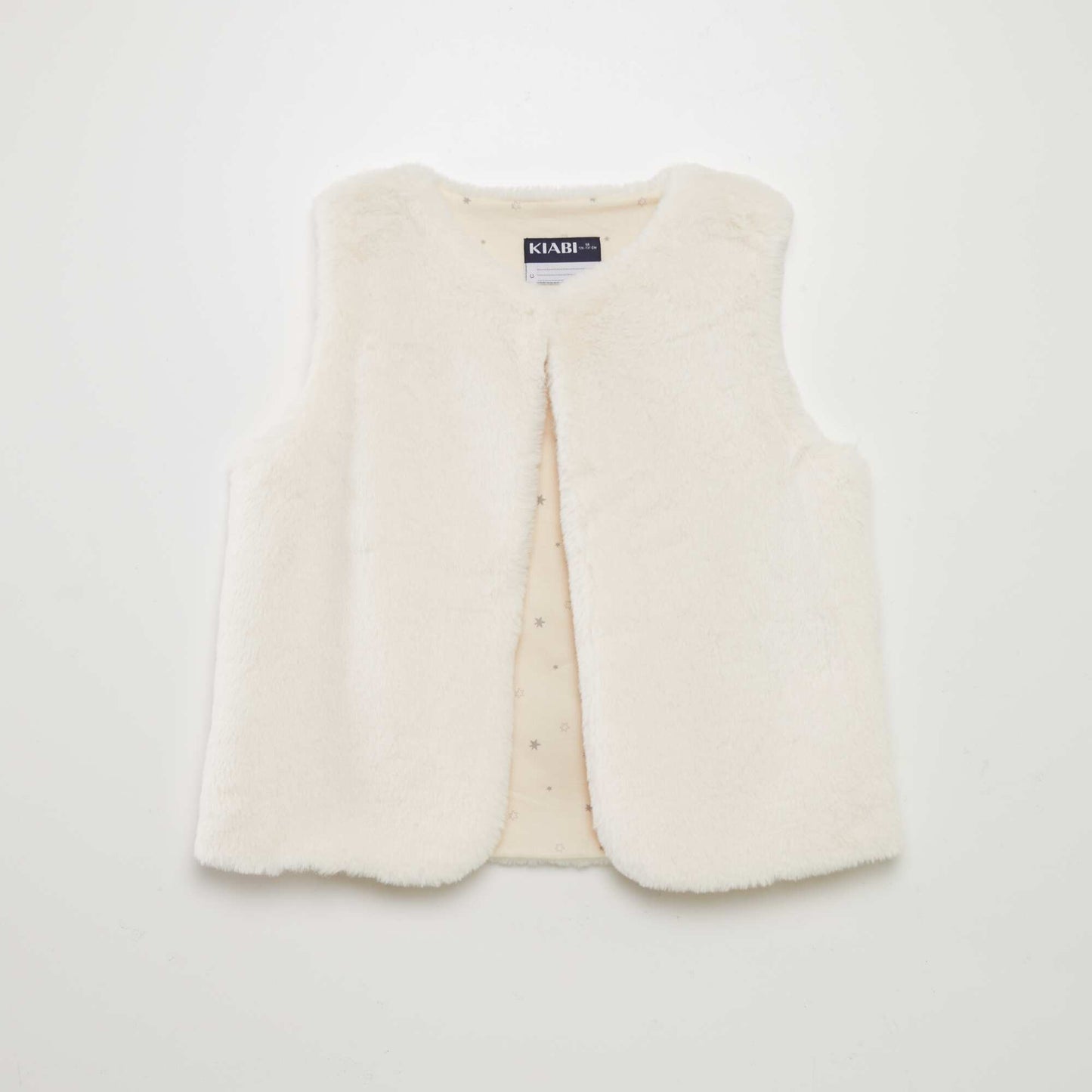 Gilet en fausse fourrure sans manches BLANC