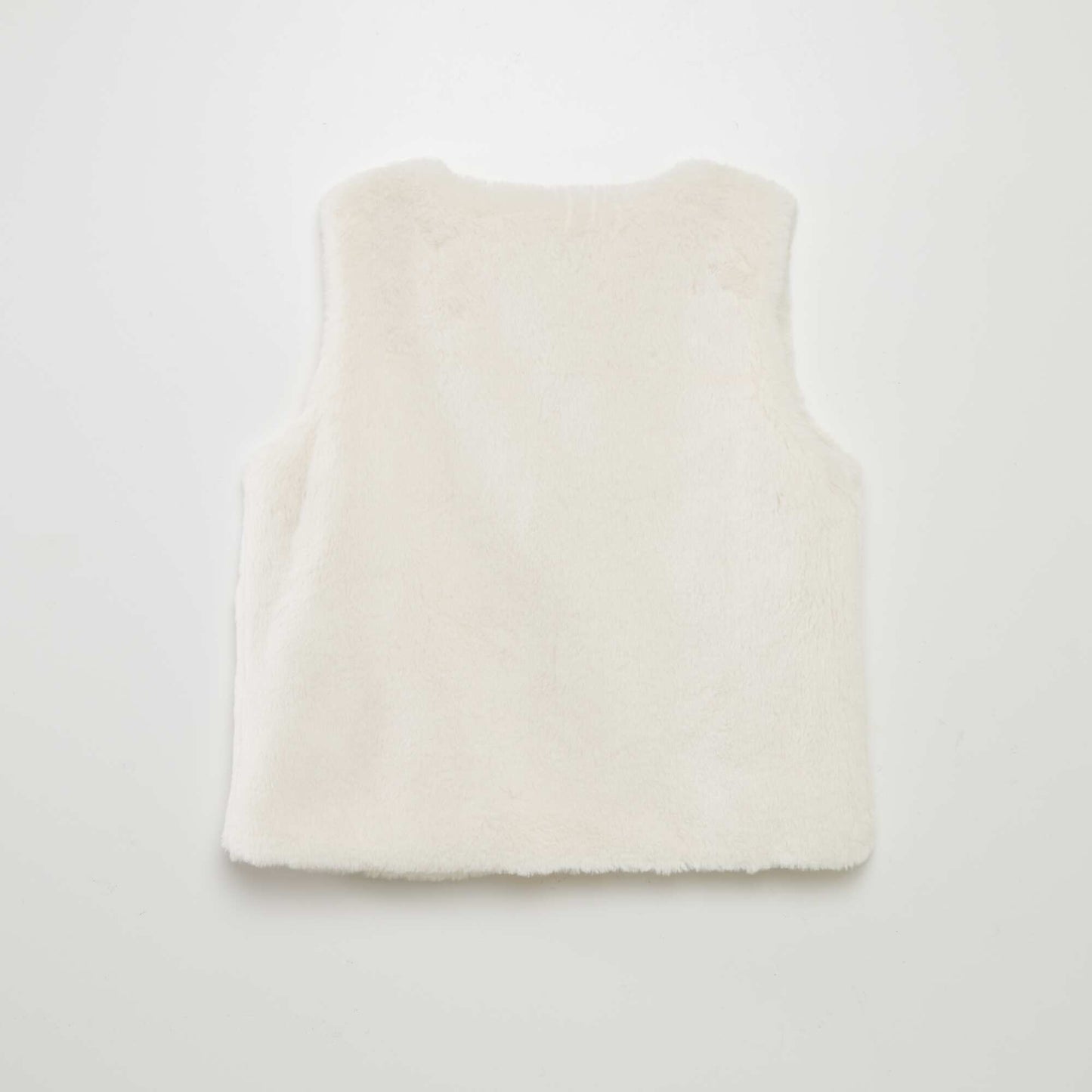 Gilet en fausse fourrure sans manches BLANC