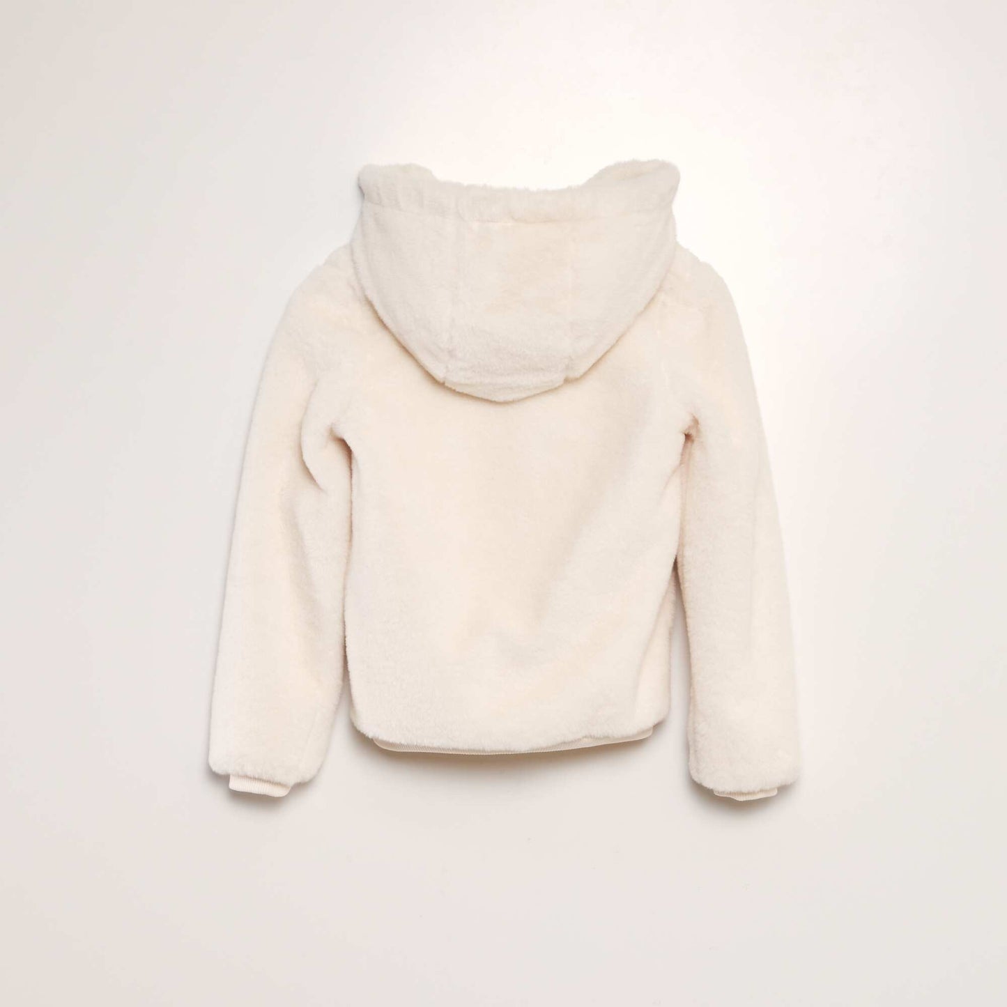 Blouson à capuche effet fourrure Blanc