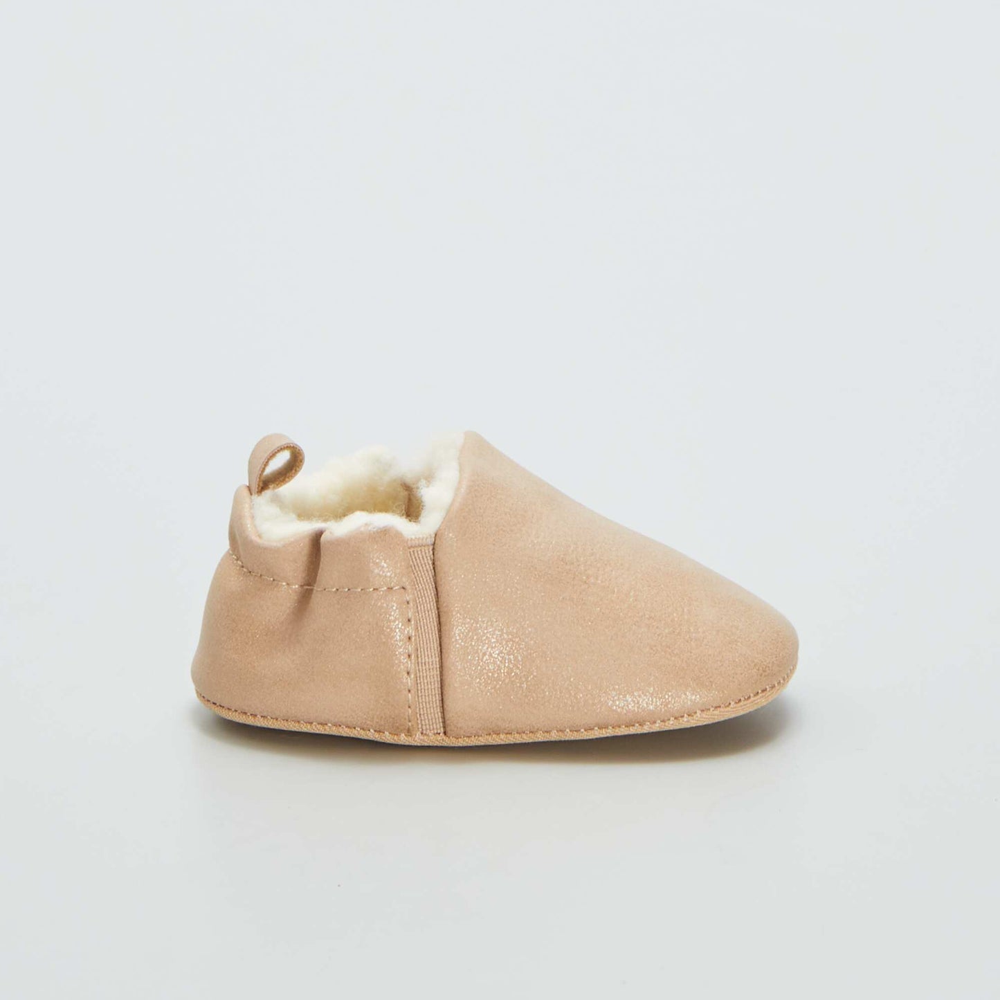 Chaussons en suédine fourrés Beige