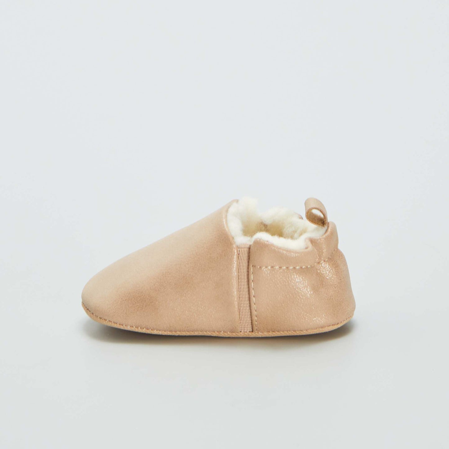 Chaussons en suédine fourrés Beige