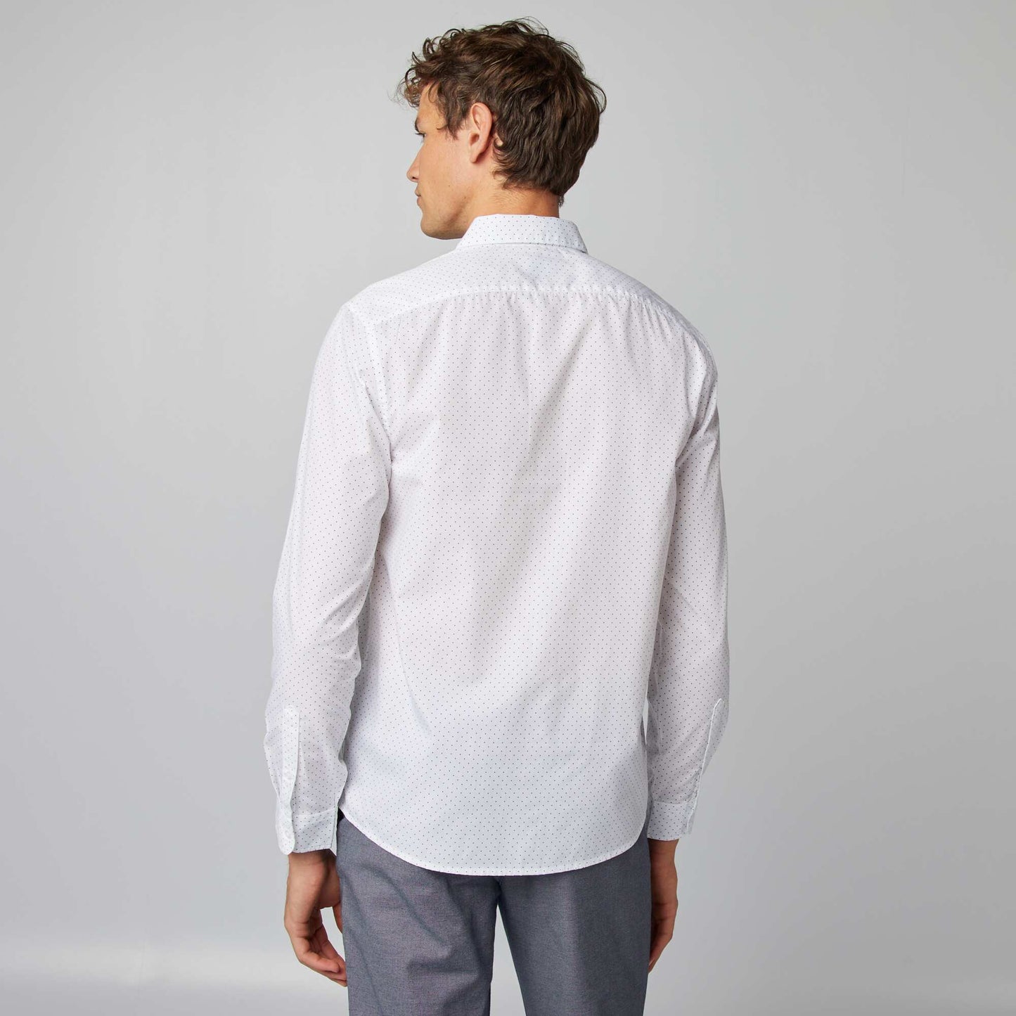 Chemise régular à pois Blanc