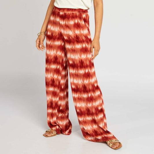 Pantalon large en maille crêpe Orange