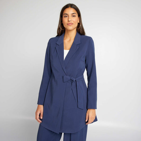 Veste tailleur ceinturée Bleu marine