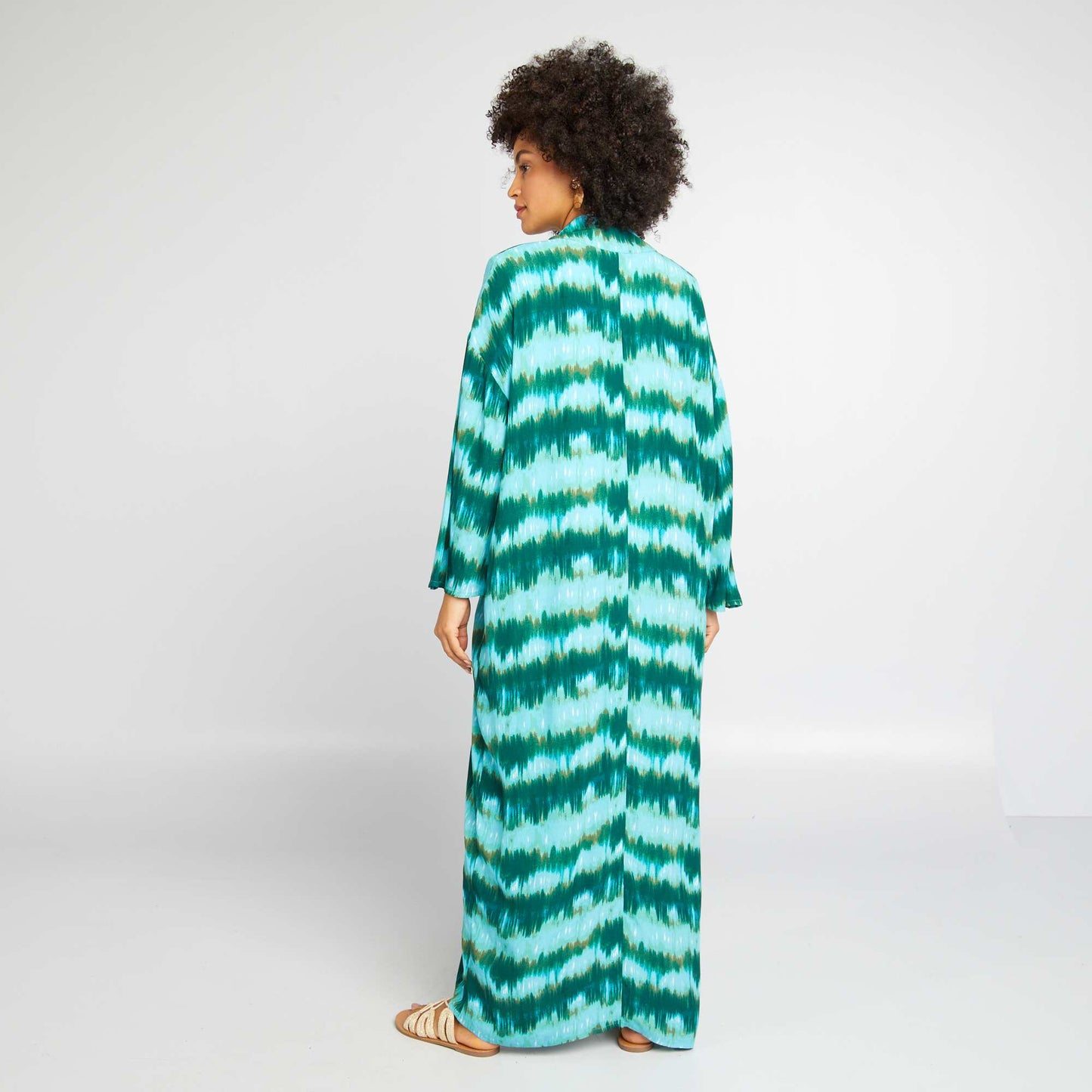 Kimono fluide imprimé Vert