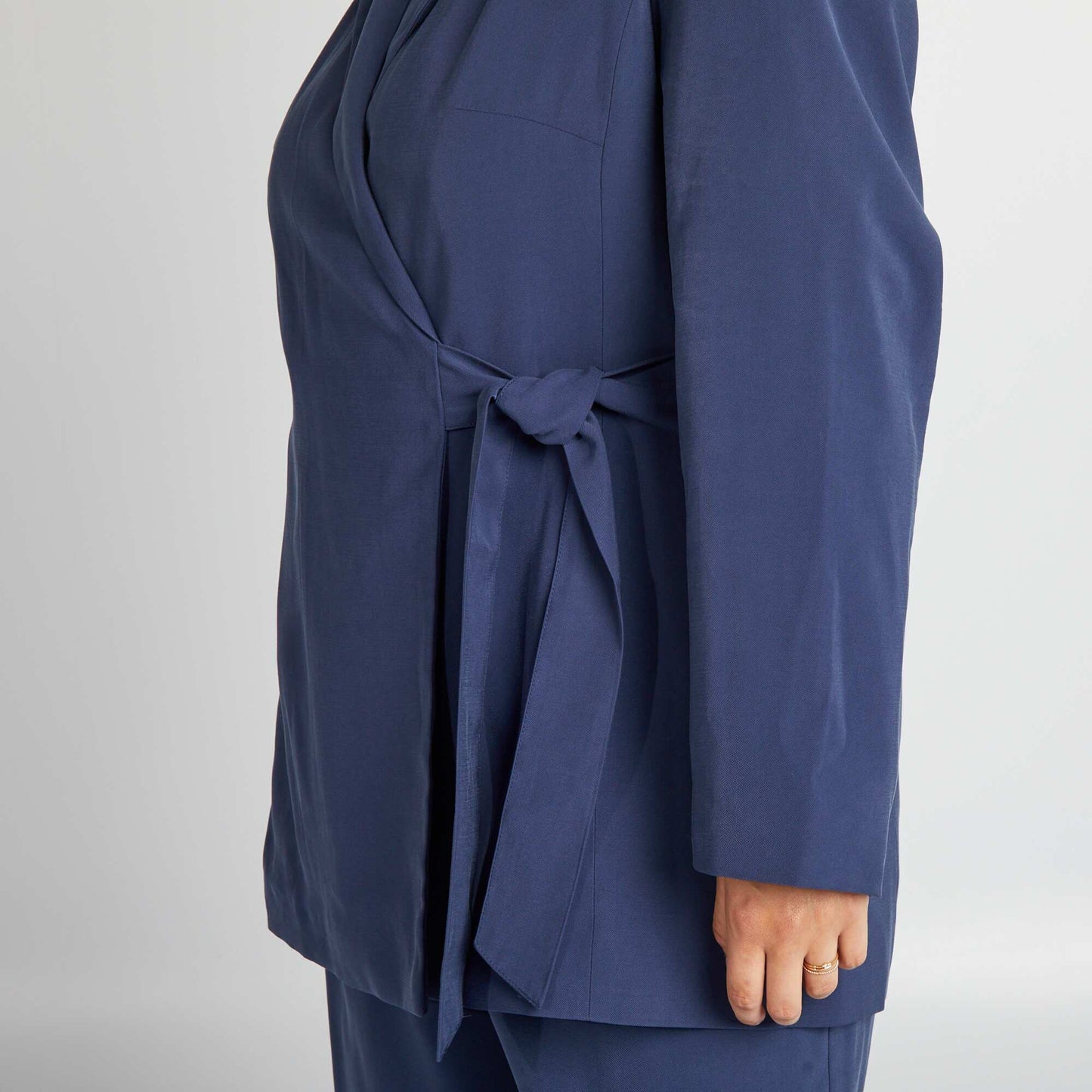 Veste de tailleur ceinturée Bleu