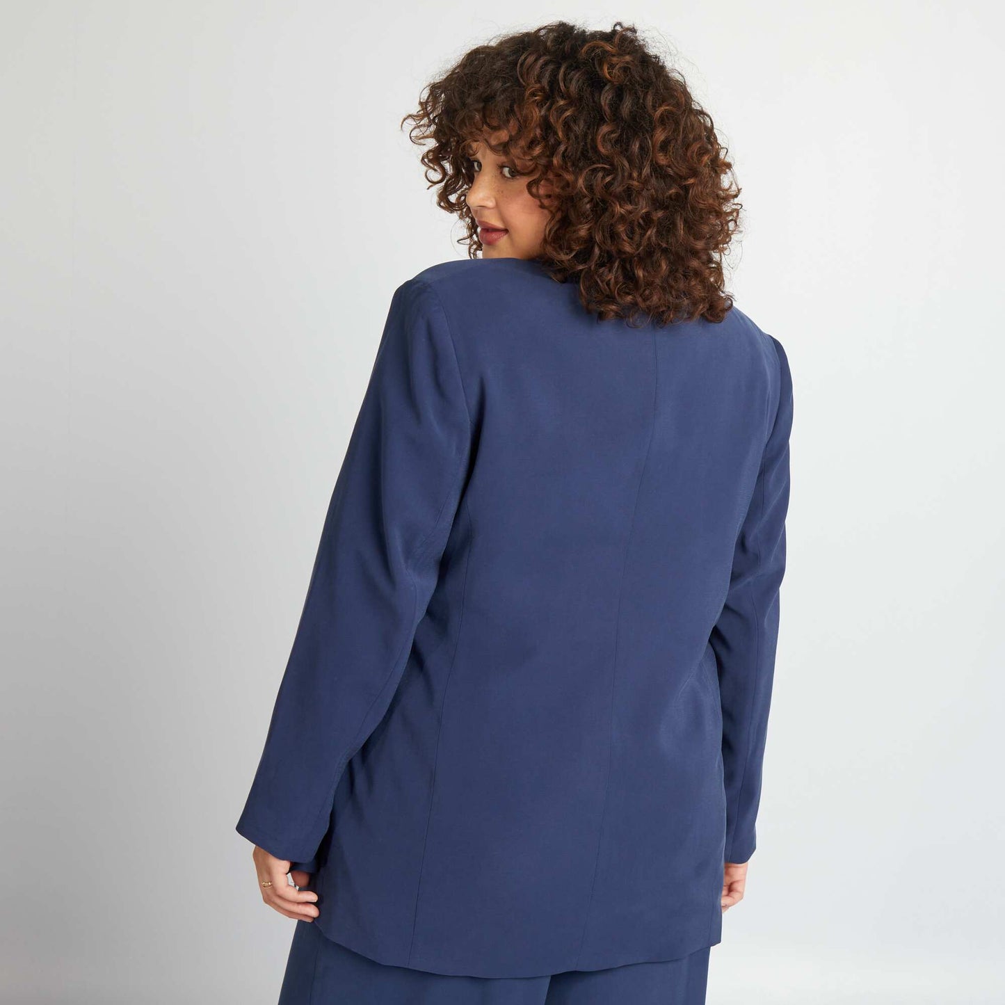 Veste de tailleur ceinturée Bleu