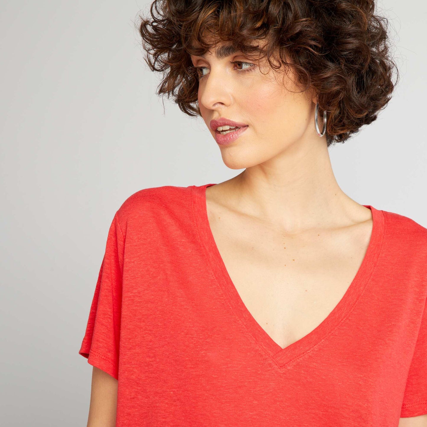 T-shirt basique manches courtes rouge