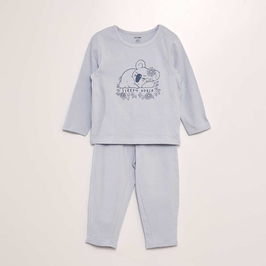 Pyjama long 2 pièces imprimé Bleu koala