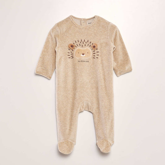 Pyjama en velours Beige