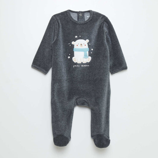 Pyjama en velours Gris