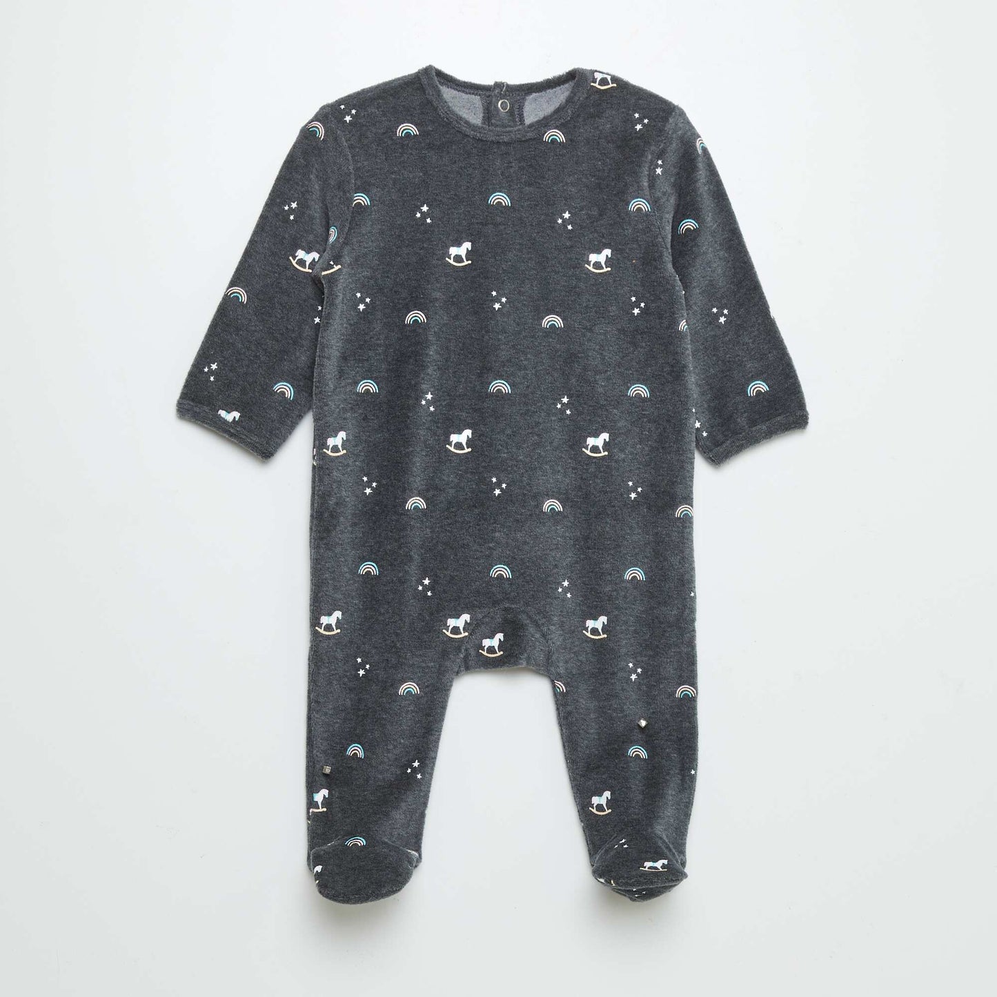 Pyjama en velours Gris 'arc-en-ciel'