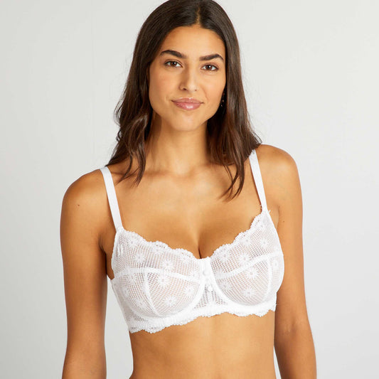 Soutien-gorge corbeille emboîtant Bonnet D&E blanc