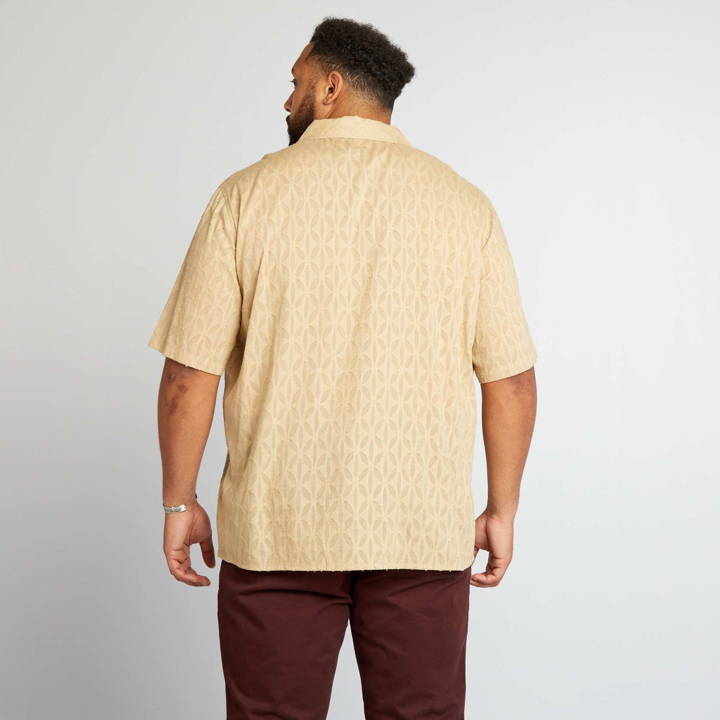 Chemise à motifs en relief Beige