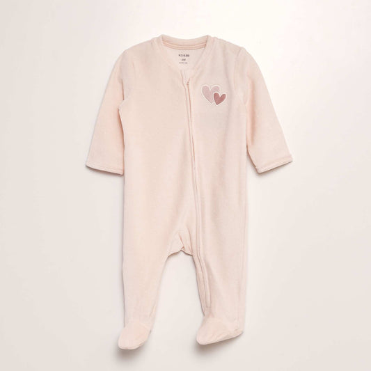 Pyjama dors-bien en velours Rose clair