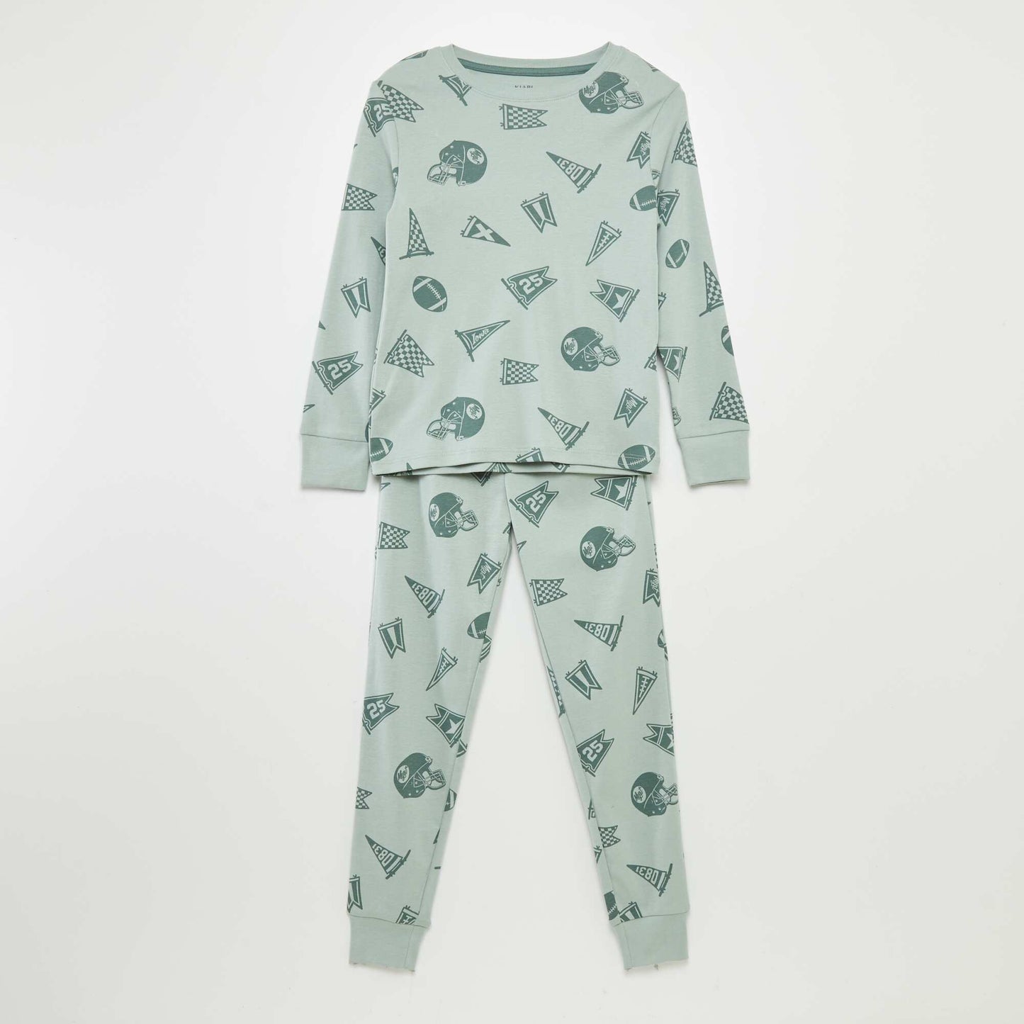 Ensemble pyjama long t-shirt + pantalon - 2 pièces Vert