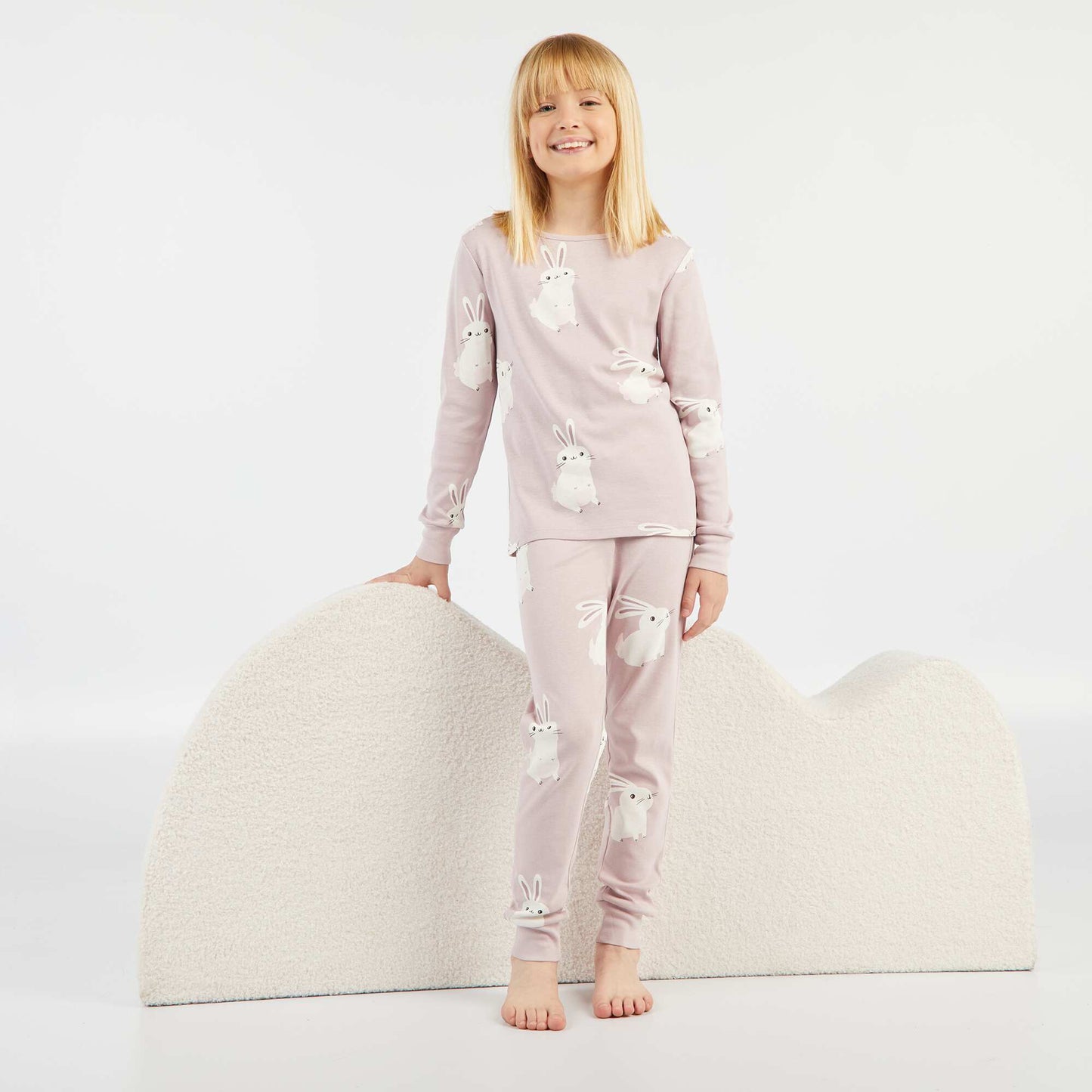 Ensemble pyjama long t-shirt + pantalon - 2 pièces Rose