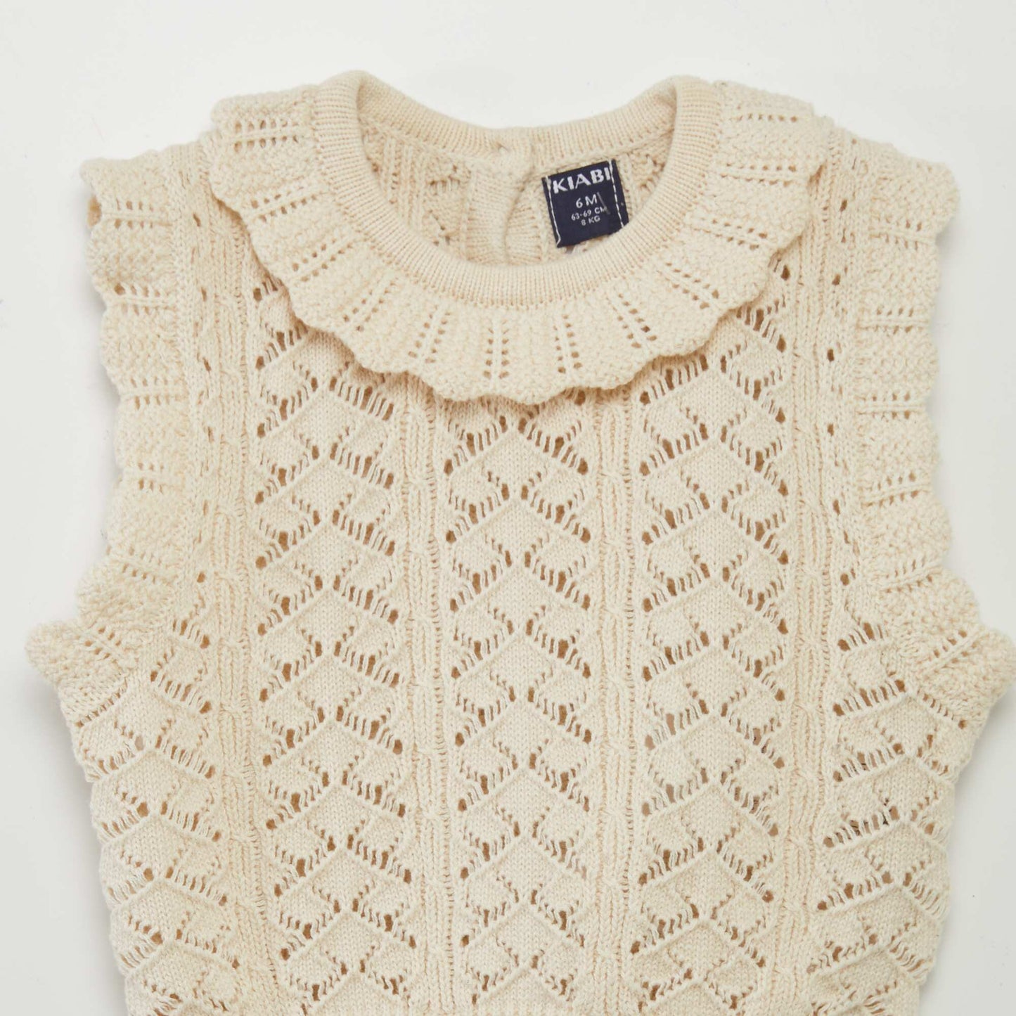 Pull sans manches en tricot Blanc