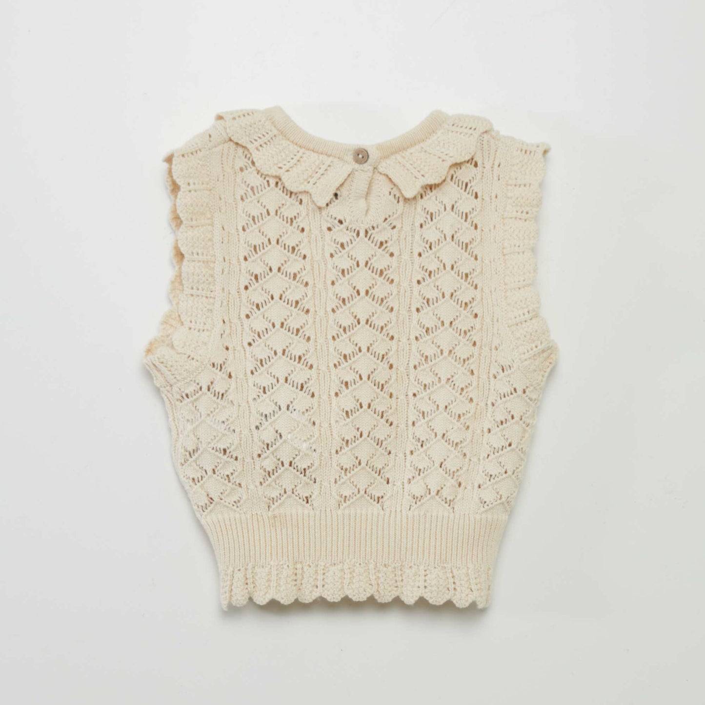 Pull sans manches en tricot Blanc