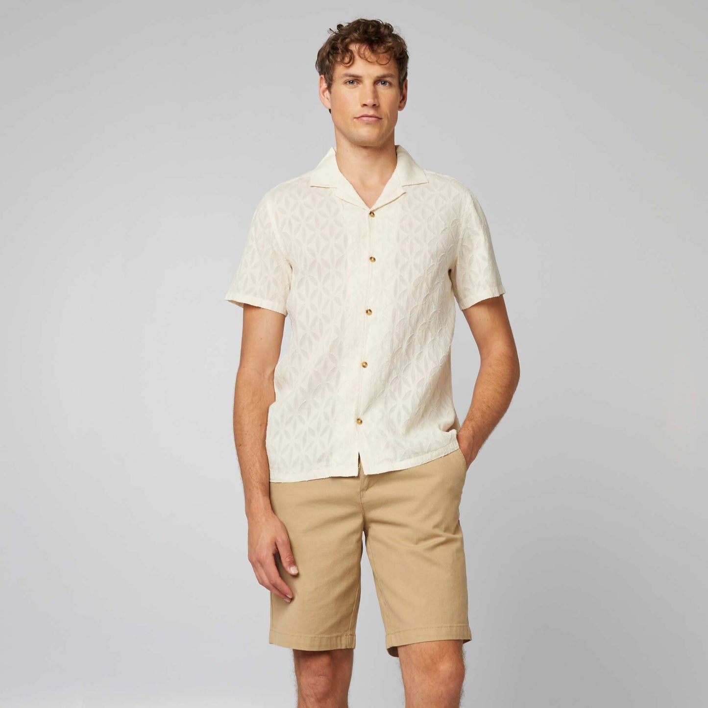 Bermuda en chino façon twill Beige